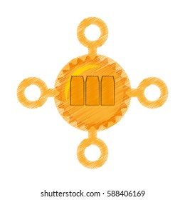 drawing megacoin web icon vector illustration eps 10