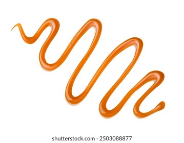 Drawing of melted caramel on a white background. Vector illustration