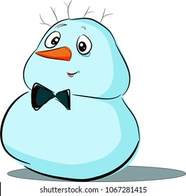 drawing of a merry snowman