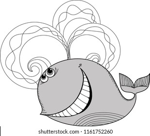 drawing of a merry whale