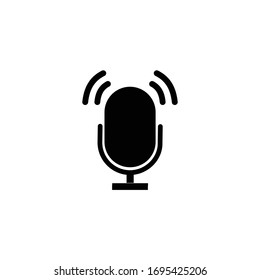 Drawing Microphone icon on white background .Vector illustration.