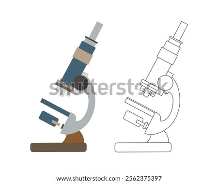 Drawing of microscope line art