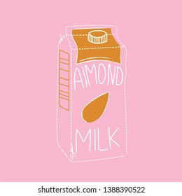 Drawing of a milk glass bottle filled with milk is ready to be included in the nutritious diet  vector  color drawing or illustration