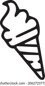 Drawing of minimalist icons in black-and-white image of ice cream