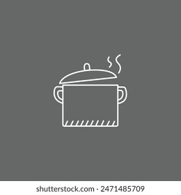 The drawing is minimalistic and conveys the basic features of a cooking pot.