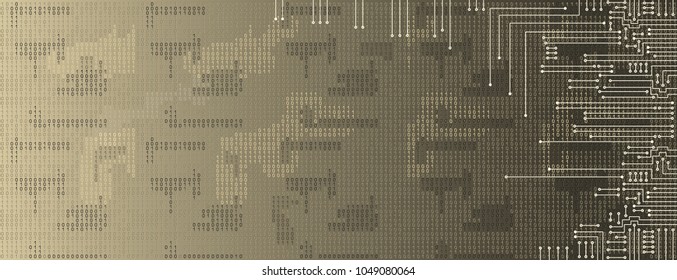 Drawing modern electronic circuit and  binary code