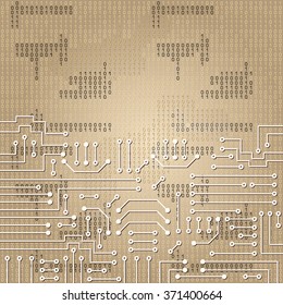 Drawing modern electronic circuit and  binary code