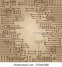Drawing modern electronic circuit and  binary code