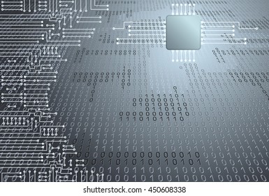 Drawing modern electronic circuit and  binary code