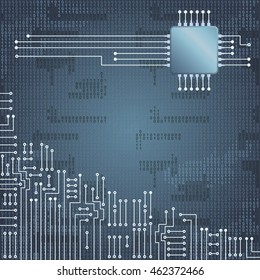 Drawing modern electronic circuit and  binary code