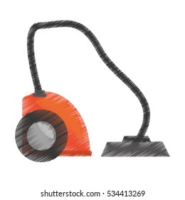 drawing modern vacuum cleaner appliance vector illustration eps 10