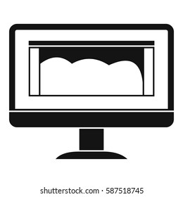 Drawing monitor icon. Simple illustration of drawing monitor vector icon for web