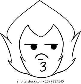 A drawing of a monkey emoji without color.