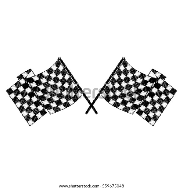 drawing monochrome
to striped of racing
flags