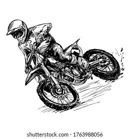 Drawing Motocross Competition Stock Vector (Royalty Free) 1763988056 ...