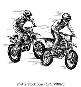 Drawing of the motocross competitions 