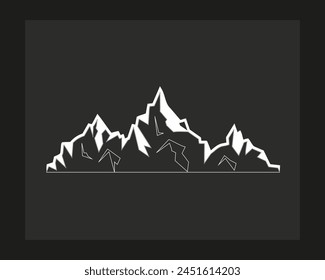 a drawing of a mountain with a mountain in the background.
