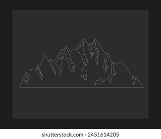 a drawing of a mountain with a mountain in the background.
