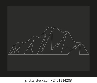 a drawing of a mountain with a mountain in the background.