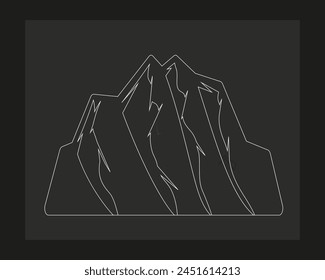 a drawing of a mountain with a mountain in the background.
