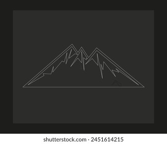 a drawing of a mountain with a mountain in the background.