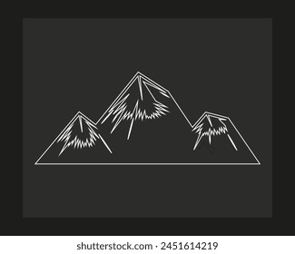 a drawing of a mountain with a mountain in the background.