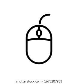 Drawing Mouse Computer icon on white background .Vector illustration.