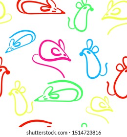 drawing of mouse vector illustration simple concept zodiac of rat. 2020 Chinese