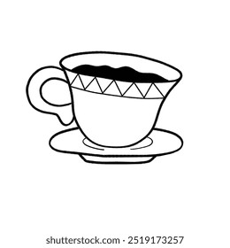 Un dibujo de taza para beber café caliente