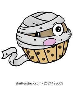 a drawing of mummy cupcake make great halloween party