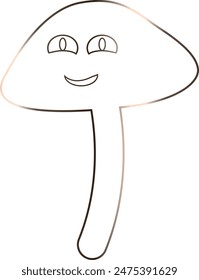 
Drawing of a mushroom smile in autumn in forest decor.