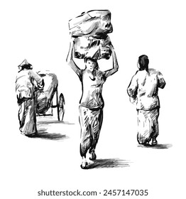 Dibujo de la trabajadora de Myanmar