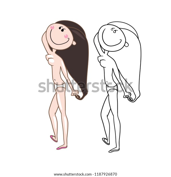 Animated Cartoon Girls Nude - Drawing Naked Girl Unique Cartoon Image Stock Vector ...