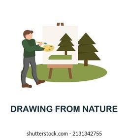 Drawing From Nature flat icon. Colored element sign from nature collection. Flat Drawing From Nature icon sign for web design, infographics and more.