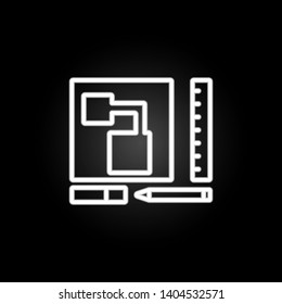 drawing neon icon. Elements of intelligence set. Simple icon for websites, web design, mobile app, info graphics
