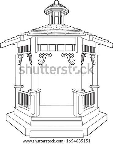 Drawing of a nice little bandstand Foto stock © 