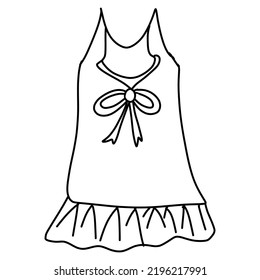 Drawing of a nightgown in the style of a doodle on an isolated white background