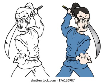 Drawing of a ninja
