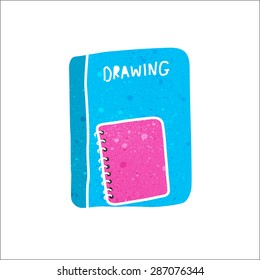 drawing notebook with texture vector illustration.