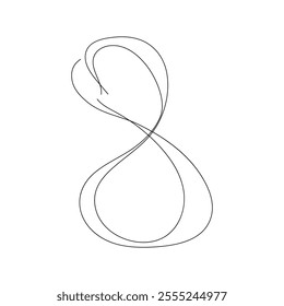 Drawing the number eight with elegant lines.Vector illustration