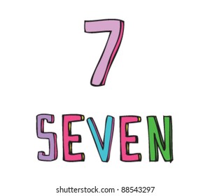 drawing of number seven