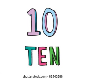 Drawing Of Number Ten