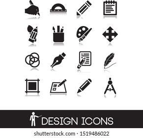 Drawing objects and design icons. Pictograms vector illustration. 