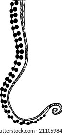 Drawing of octopus tentacles on a white background. Vector graphics.