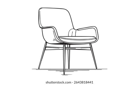 Drawing of a office chairs. Continuous one-line drawing art. Isolated modern illustration.