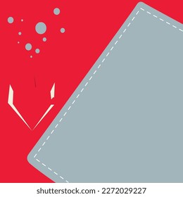 Drawing office suit without person. Blank paper to writing text and presenting important information. Place for advertising and news. Bright color vector illustration.
