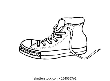 drawing old athletic shoes