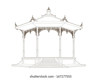 Drawing of an old bandstand