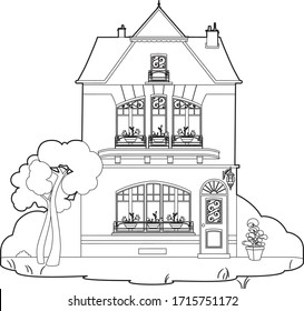 Drawing of an old house, EPS 10 file