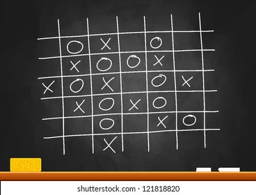 Drawing on blackboard